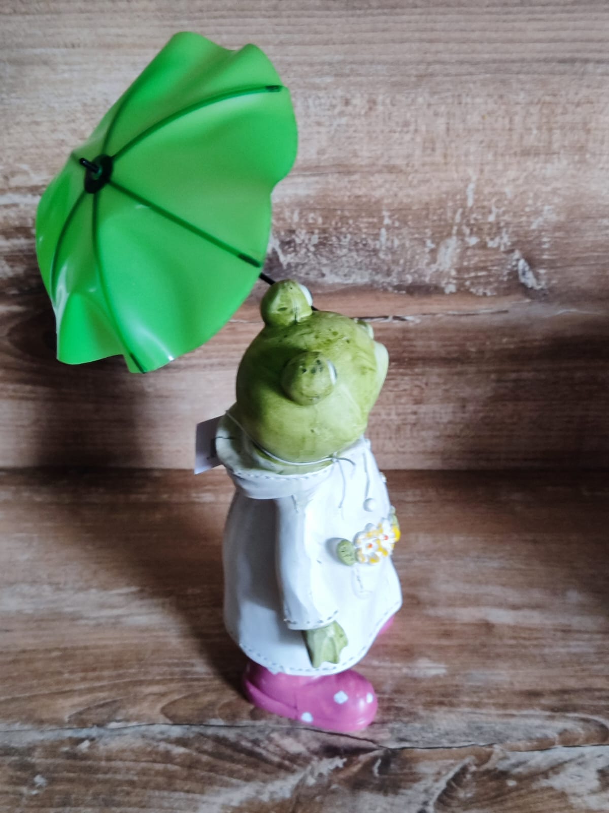 Deko-Frosch Gerda mit Regenschirm/ Polyresin/ Mantel/