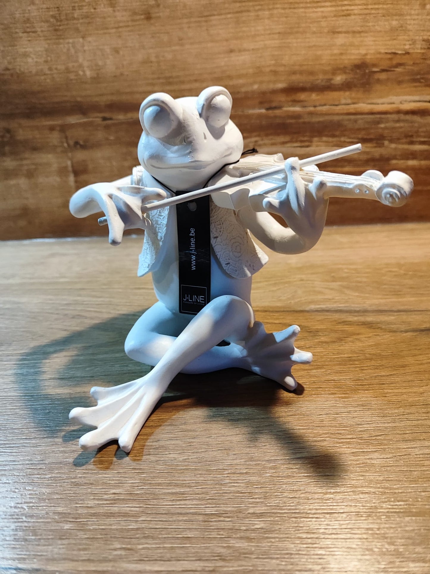 Frosch/Musik/Geige/ massiv/ sehr beliebt/Poly/ weiß, tolle Dekoration 15cm