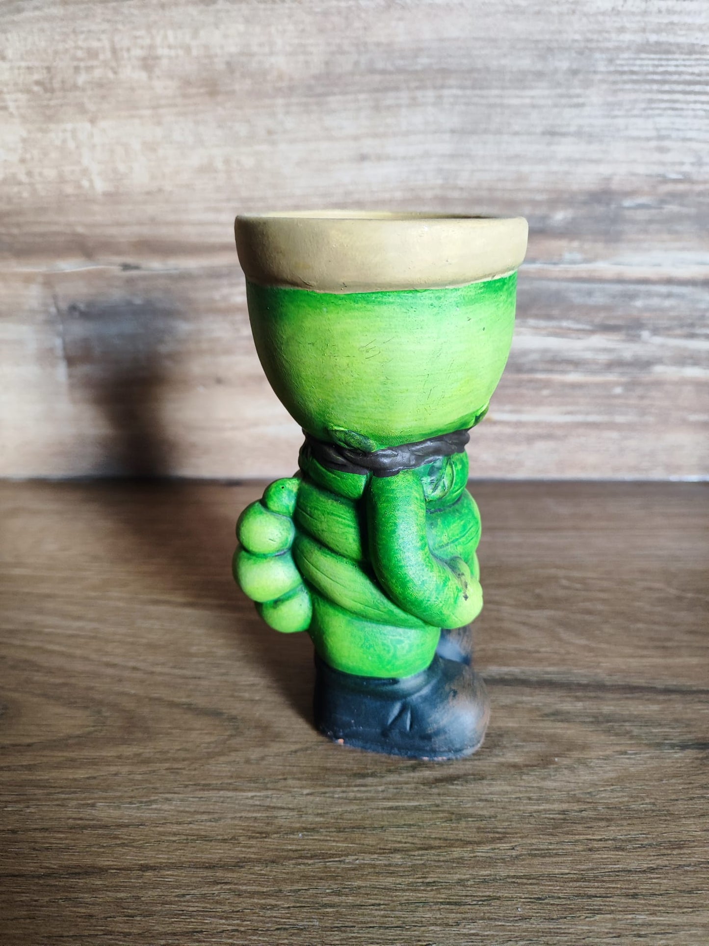 Keramik Pflanztopf Raube/ süßes Gesicht/ rote Nase/ 15,5cm