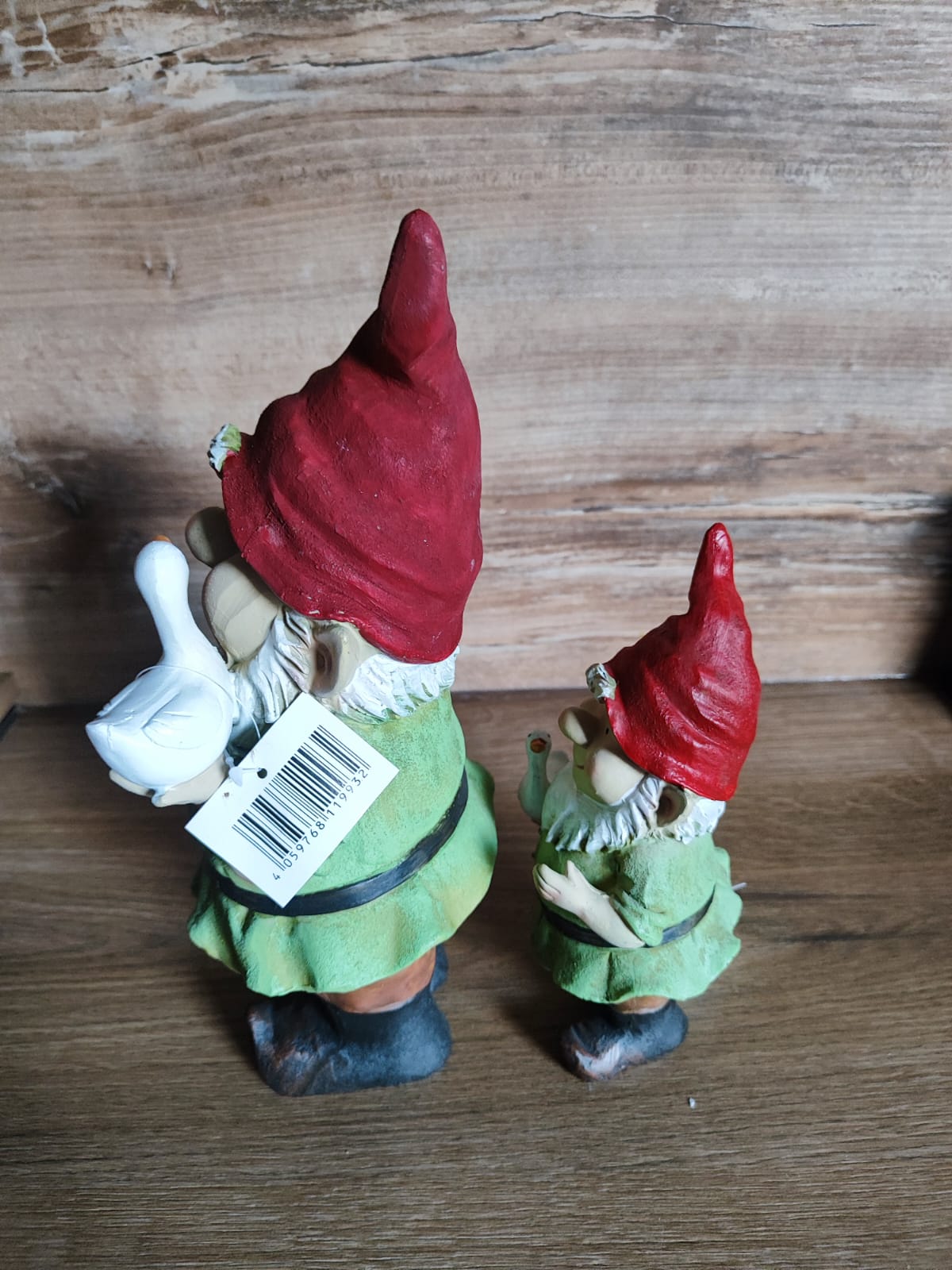 Gartenzwerg Rudi und Erwin mit Gans/ 2er Set/ Poly/ Garten/Geschenkidee/ 30/20,5