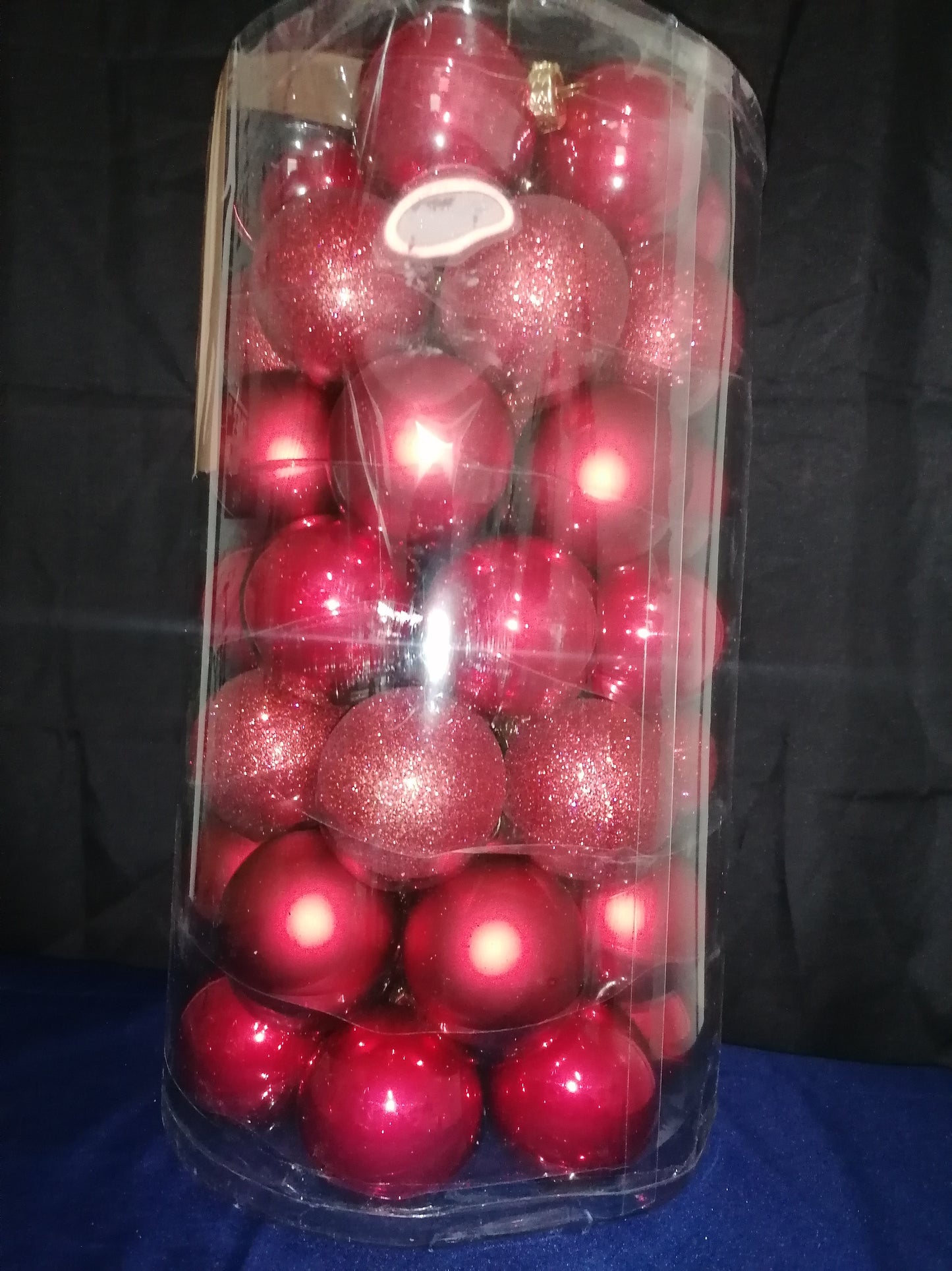 48 Stk Weihnachtskugeln Rot/Glitzer/Matt/ Glas/