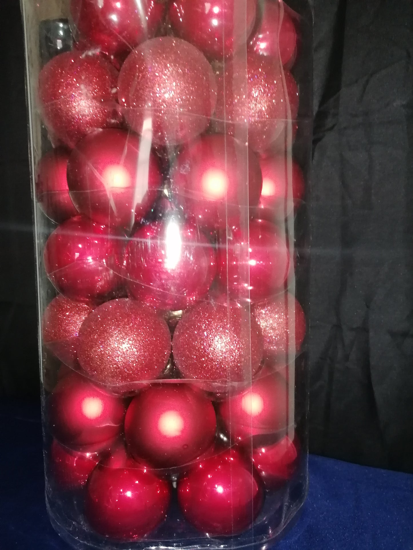 48 Stk Weihnachtskugeln Rot/Glitzer/Matt/ Glas/