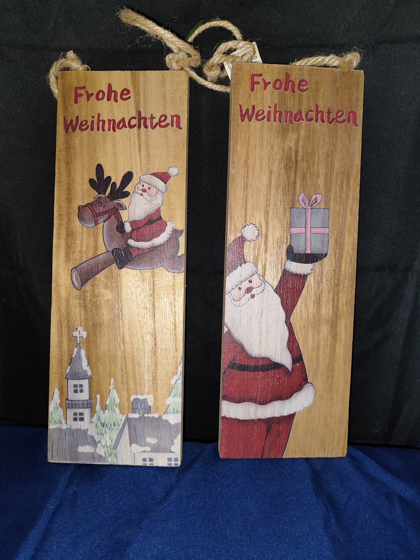 2er Set Holztafel/Frohe Weihnachten/ zum hinhängen/Set/ Schilder