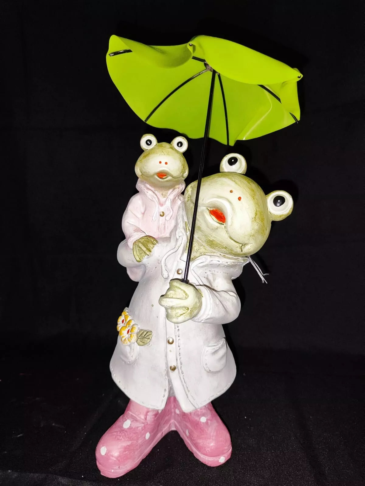 Mama Frosch Gerda mit Kind Frieda/ Regenschirm/Poly