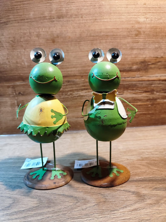 2er Set Metall Frosch/ Rost/ Paar/ tolle Dekoration/ 18,5cm/