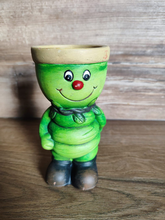 Keramik Pflanztopf Raube/ süßes Gesicht/ rote Nase/ 15,5cm