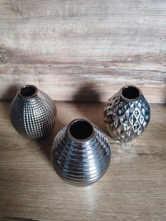 Vasen/3er Set/ Origami/"Skandi"/ Oval/ Boltze/ 13cm