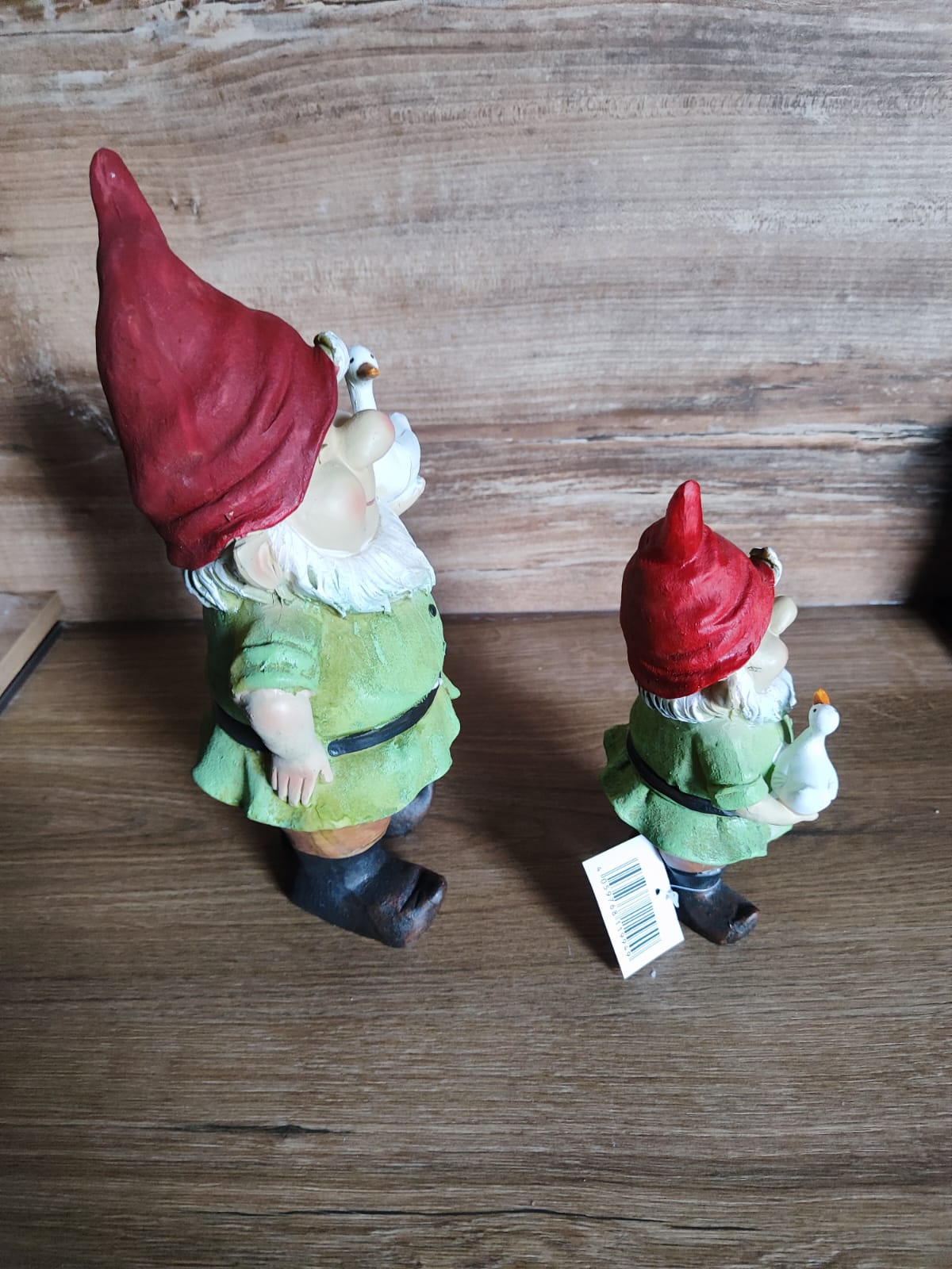 Gartenzwerg Rudi und Erwin mit Gans/ 2er Set/ Poly/ Garten/Geschenkidee/ 30/20,5