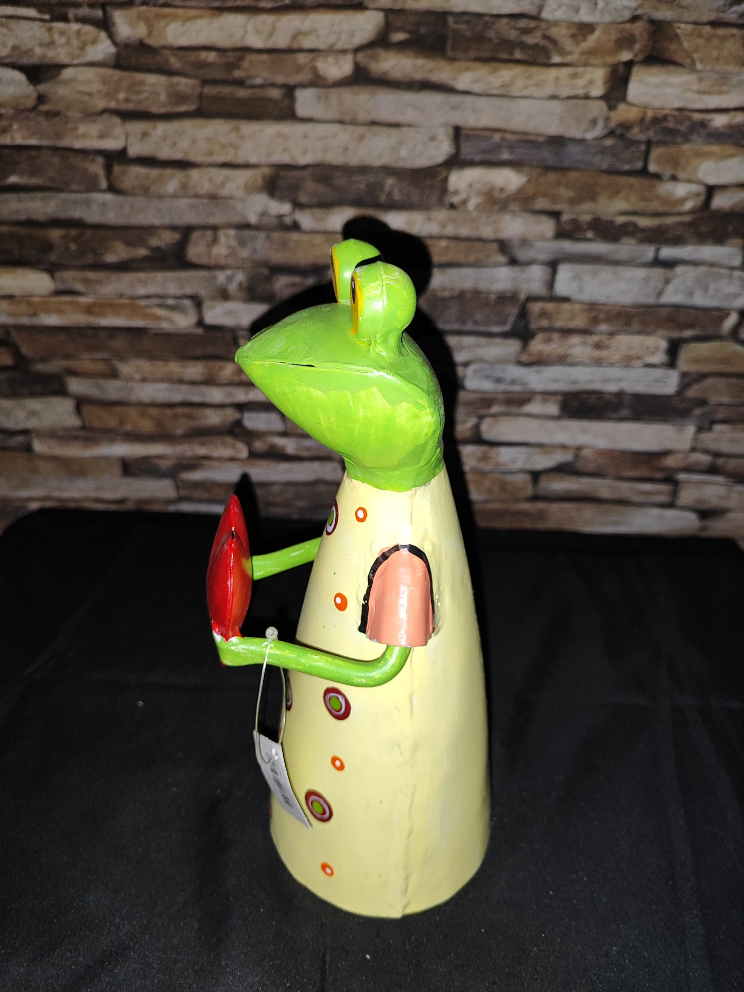 Frosch*Froschkönigin*Herz*Figur*Deko*Dekofigur*Frog*Zaunhocker*Metallfrosch 23 cm