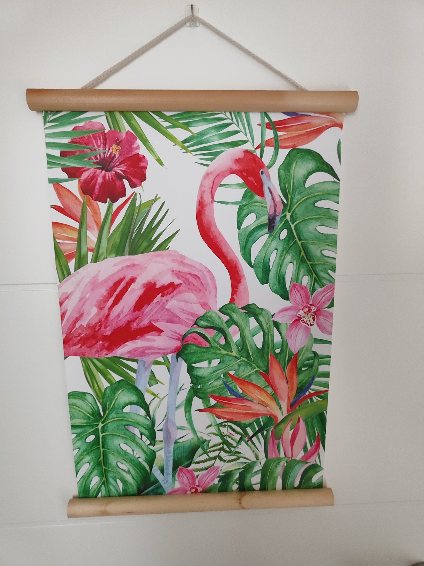 Stoff-Banner Flamingo/ zum Hinhängen/ Banner/Bild 60 cm