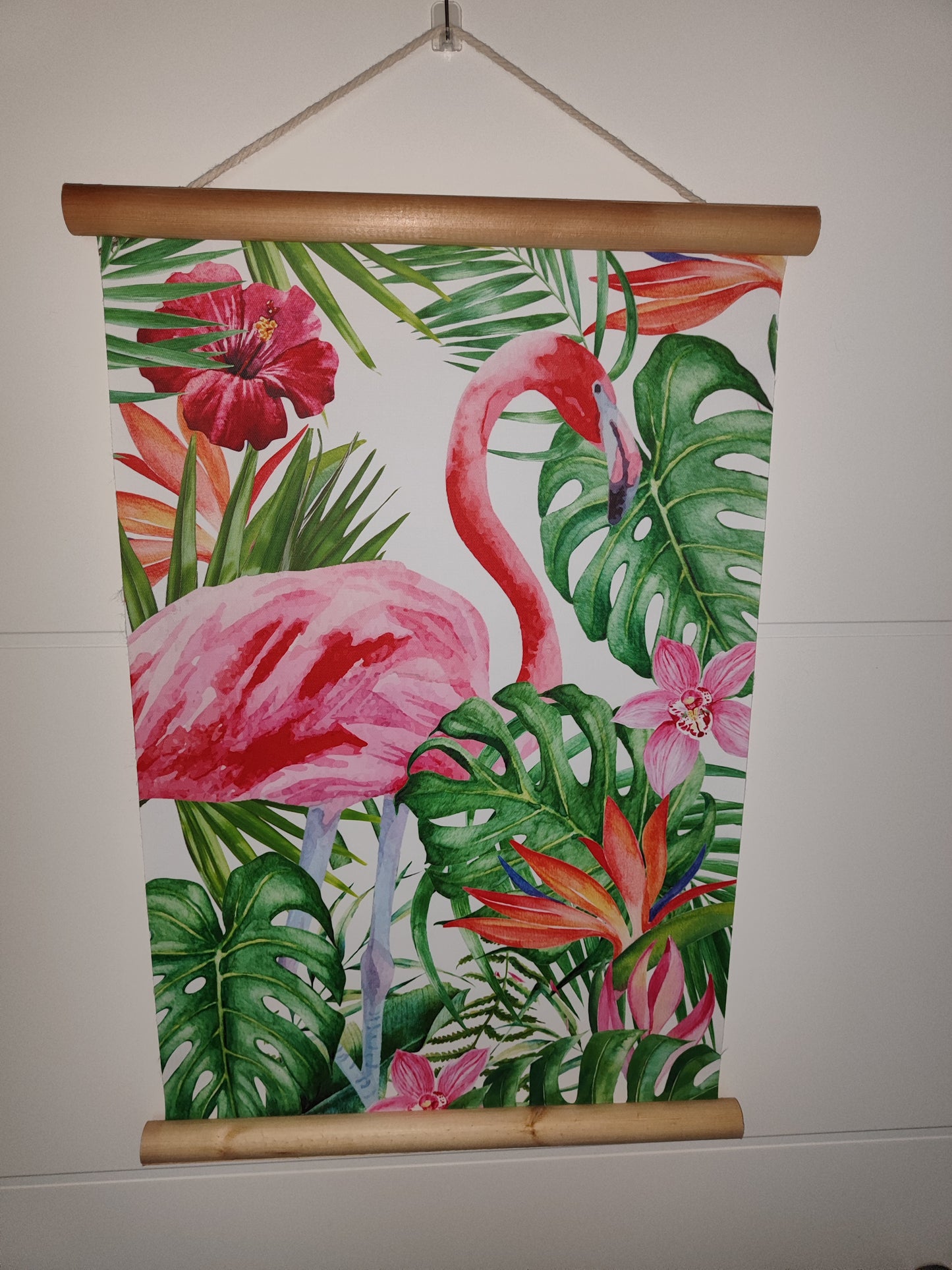 Stoff-Banner Flamingo/ zum Hinhängen/ Banner/Bild 60 cm