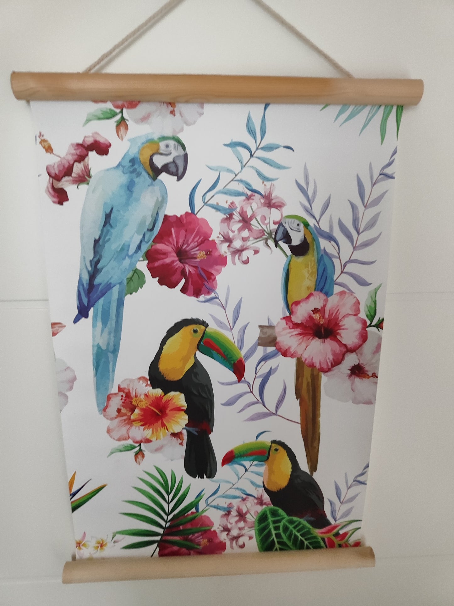 Stoff-Banner Papagei/ zum Hinhängen/ Banner/Bild ca. 60cm