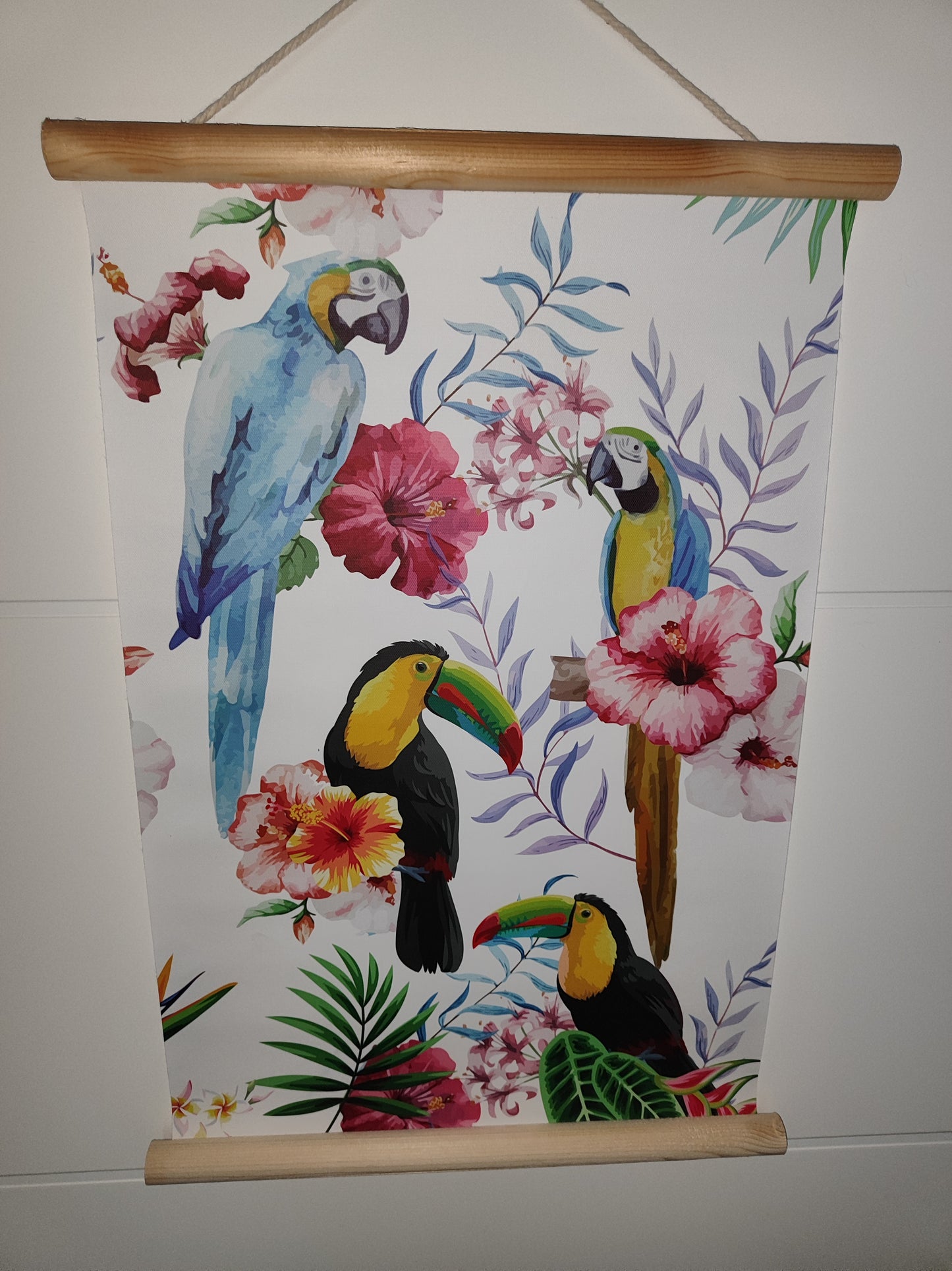Stoff-Banner Papagei/ zum Hinhängen/ Banner/Bild ca. 60cm