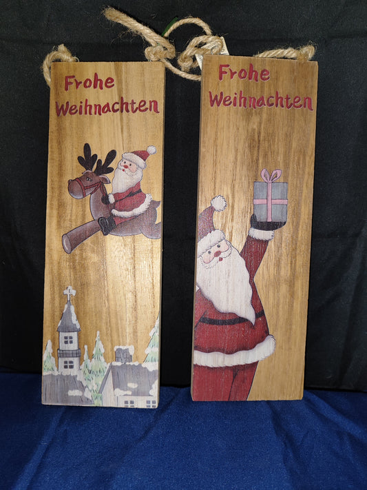 2er Set Holztafel/Frohe Weihnachten/ zum hinhängen/Set/ Schilder