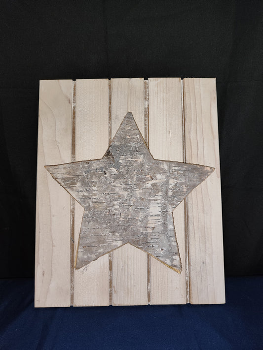 Holzbild Stern, 3D-Effekt/ Natur/ zum hinhängen/