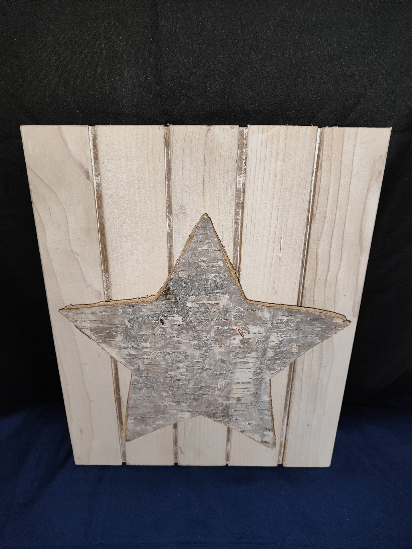 Holzbild Stern, 3D-Effekt/ Natur/ zum hinhängen/