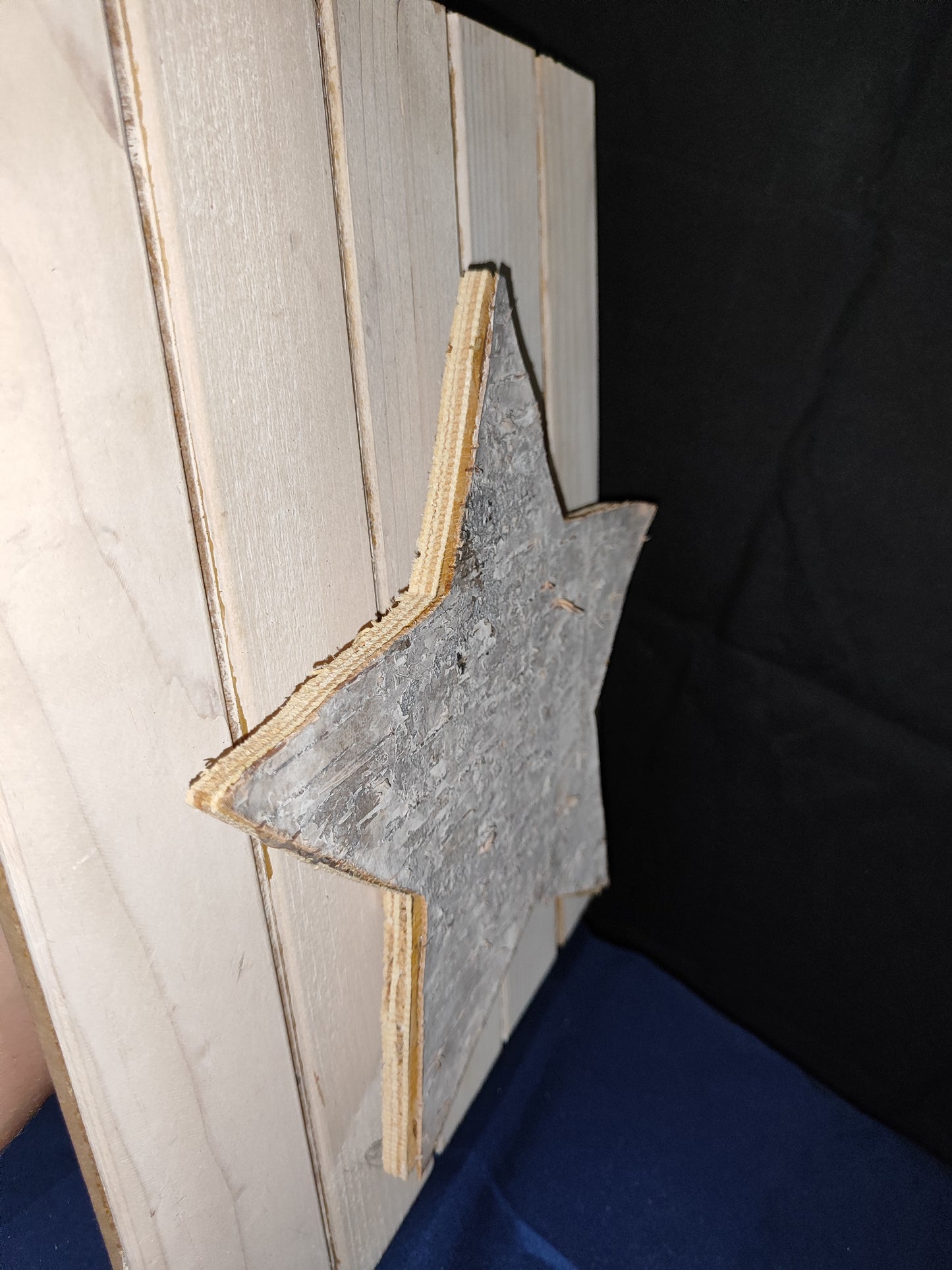 Holzbild Stern, 3D-Effekt/ Natur/ zum hinhängen/