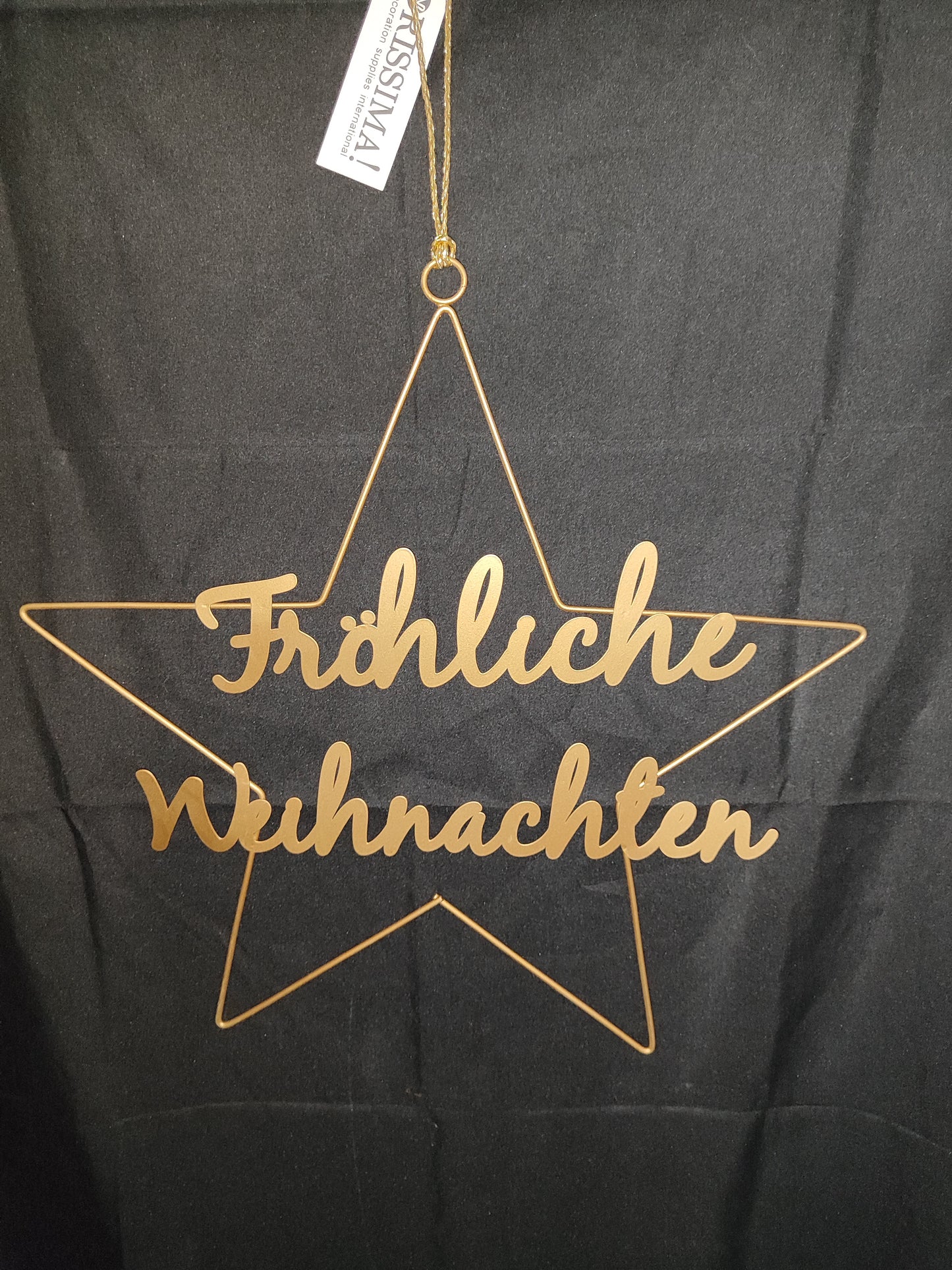 Fröhliche Weihnachten/Stern zum Aufhängen/Metall/ groß 41x41 cm