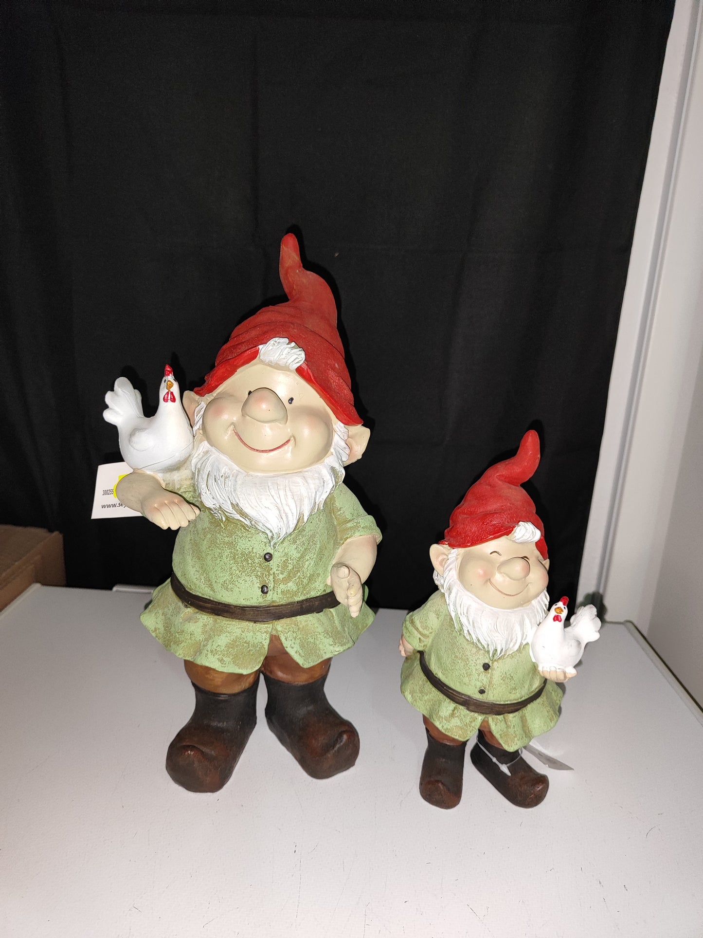 Gartenzwerg Erwin und Rudi mit Huhn/ 2er Set/ Poly/ Garten/Geschenkidee/ 30/20,5