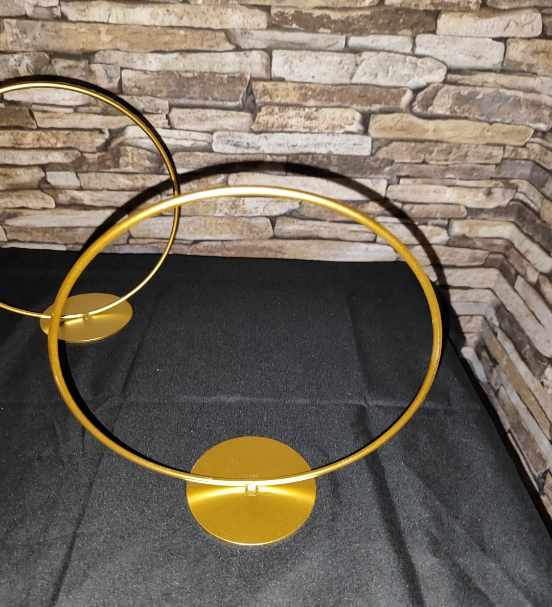 Metallblumenring mit Seidenblumen handgemacht